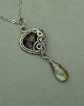Wisiorek labradoryt wire wrapping, Agata Rozanska