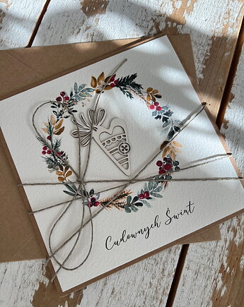 Wyjątkowa ręcznie robiona kartka świąteczna na Boże Narodzenie, sorte