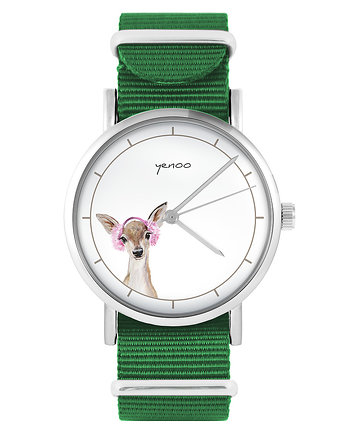 Zegarek - Sarenka - zielony, nylonowy, yenoo