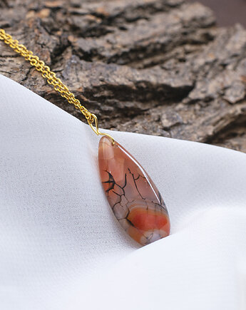 Naszyjnik "Dragon Ember" - Siła i Równowaga ze smoczym Agatem, LaMia Jewellery