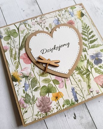 DZIĘKUJEMY : kartka handmade :: PODZIĘKOWANIE : łąka, kaktusia