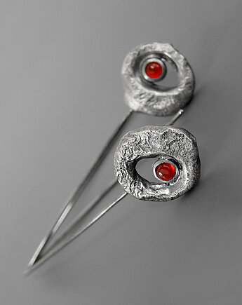 Kolczyki z karneolem - srebro, Pastelove Jewelry