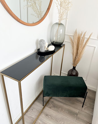 Madison- Konsola ze szklanym blatem, wąska konsola, komoda, toaletka, Papierówka Simple form of furniture