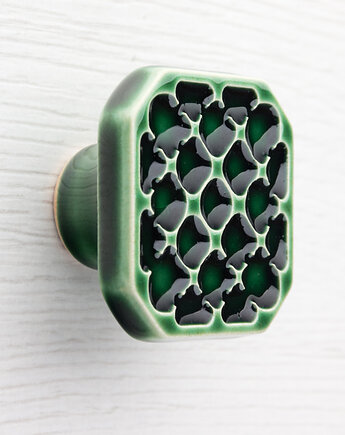 Gałka do mebli zieleń butelkowa, wz.8, pracowniazona