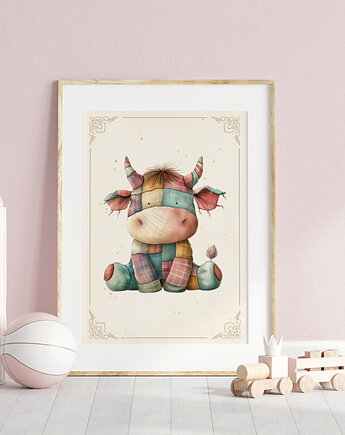 Plakat  patchwork KROWA, Kreatywne printy