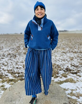 Jeansowe kuloty w paski, Glucka