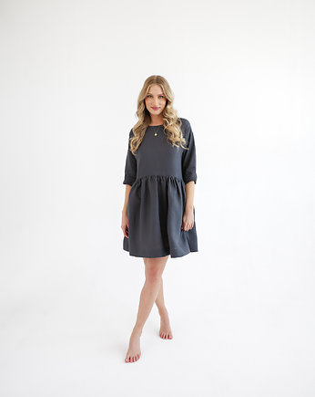 Lniana Sukienka DAISY CHARCOAL, so linen!
