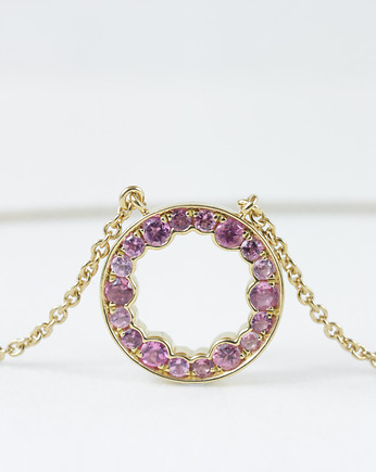 Geoda - naszyjnik z rózowymi szafirami, Tomasz Markowski Biżuteria