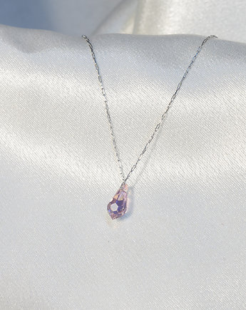 Naszyjnik delikatny łańcuszek z lawendowym kryształem Swarovskiego Tear Drop, Fox and Jewelry