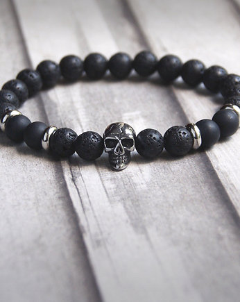 LUX. czacha. męska bransoletka . skull VIII, kaktusia