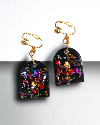 UNIKATOWE klipsy z żywicy : kolekcja CARNIVAL II, kaktusia