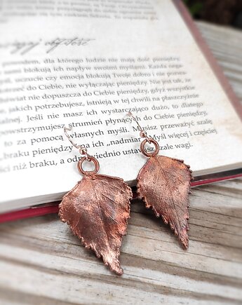 Listki brzozy VII kolczyki miedziane, Treemasters Copper Jewelry