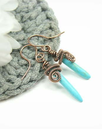 Kolczyki z turkusowym howlitem, Blue Pearl Art