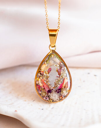 Wisiorek z kompozycją kwiatową, nature gift