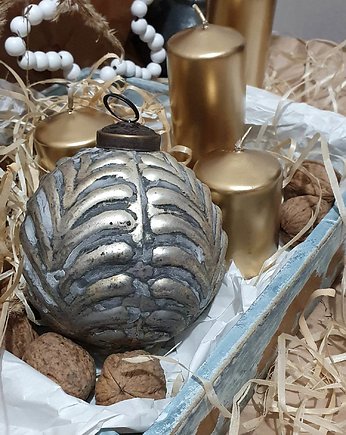 Bombka  złota 10cm rustykalna rustykalna, OKAZJE - Prezenty na 18 dla kolegi