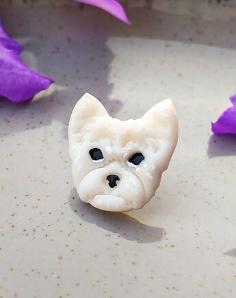 Pin West Highland White Terrier, broszka z terrierem, prezent dla psiary, Dary Rusałki