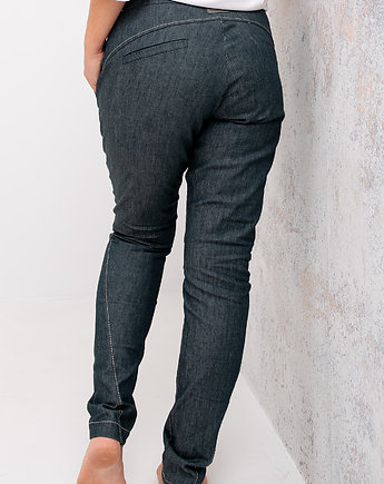 Jeansowe spodnie z zakręconą nogawką EMILIE II, MeMola