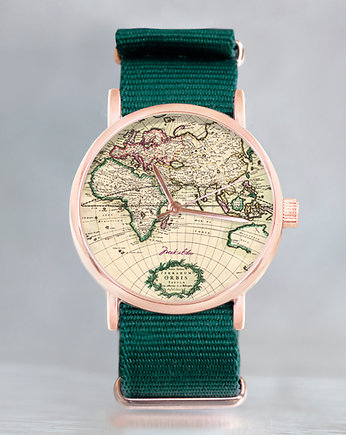 Vintage World - zegarek z mapą świata, OSOBY - Prezent dla męża