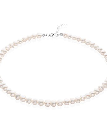 Choker / naszyjnik z naturalnych pereł słodkowodnych- srebro 925
