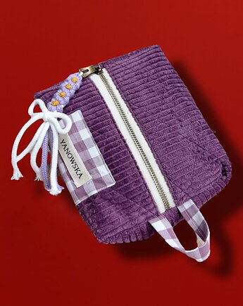 Sztruksowa pikowana kosmetyczka, MAUVE, Yanowska