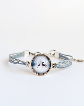 Bransoletka - Sarenki - szara, sznurki, yenoo