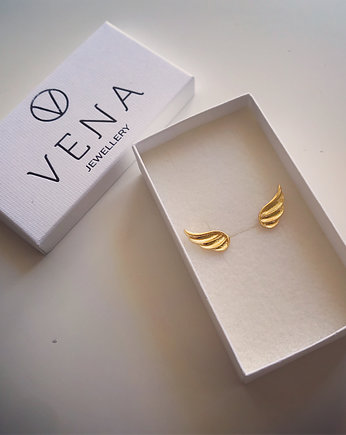 Pozłacane kolczyki skrzydła, VENA Jewellery