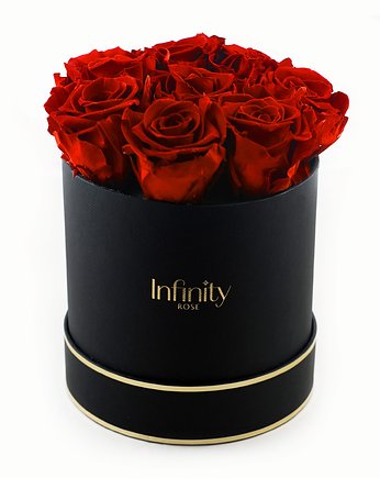 Czarno-złoty Flower Box Infinity Rose naturalne czerwone wieczne róże, Infinity Rose