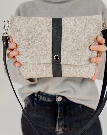 Marmollada - filcowa listonoszka BEŻOWA + czarny, marmollada