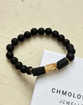 Bransoletka męska Cytryn i Turmalin, Chmolowska Jewellery