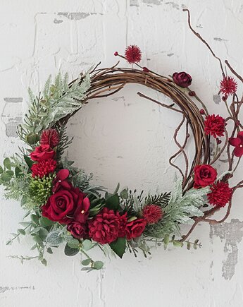 Fantazyjny asymetryczny wianek czerwień (26cm), Lola White