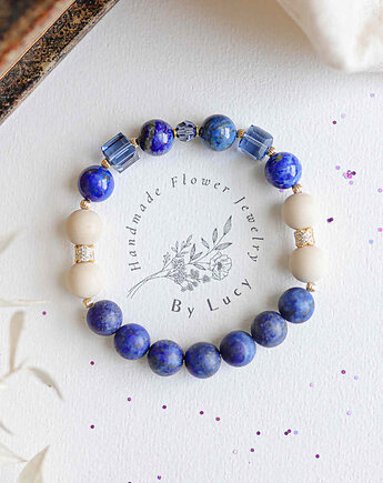 Bransoletka elastyczna lapis lazuli, ByLucyArt