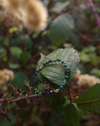 Bransoletka TURMALIN, Malachit, Nefryt, Moon Spirit Stones