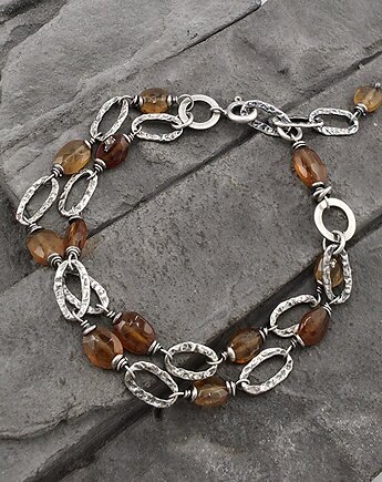 Granat hessonit - bransoletka, RayOfArt