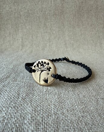 Bransoletka sznurkowa z detalem z brązu, Metalova Magia