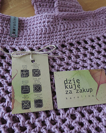 Wrzosowa ażurowa lekka torba/siatka (shopperka), Pracownia Użyteczności