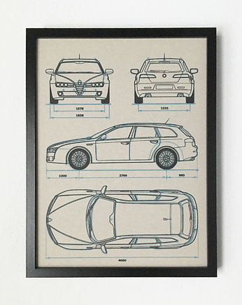 WYDRUK NA TEKTURZE 30X40 cm Alfa Romeo 159 kombi, 777 Tshirts