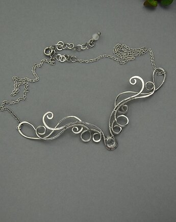 Oryginalny naszyjnik kryształ górski wire wrapping, Agata Rozanska