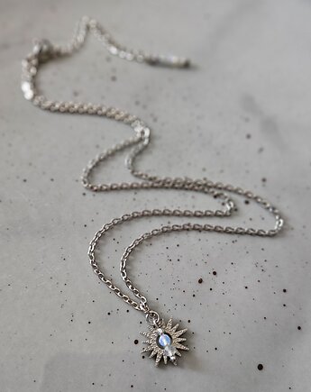 Naszyjnik słońce z opalem i labradorytem, REVEAL