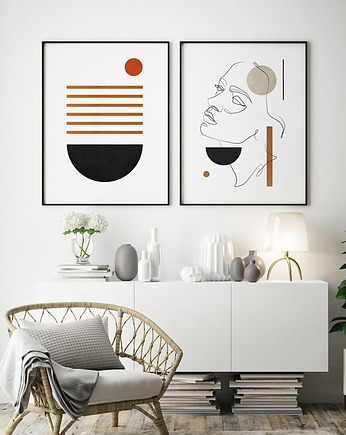 Zestaw plakatów czarno-pomarańczowy, HOG STUDIO