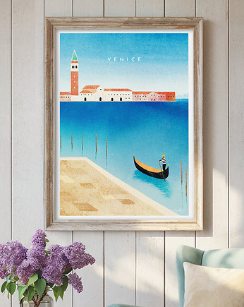 Plakat Wenecja Włochy - Canal Grande i Dzwonnica św. Marka, minimalmill