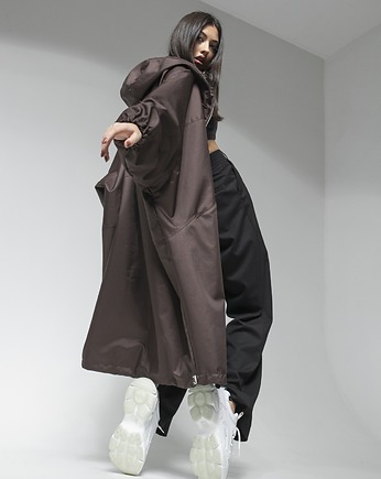 Płaszcz longline hoodie oversize praline, REST Factory
