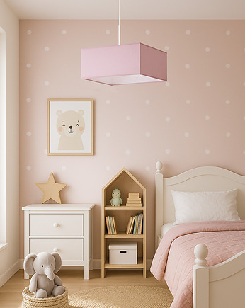 Dziecięca lampa wisząca z kwadratowym kloszem w kolorze mięty BOGOTA KIDS, LYSNE