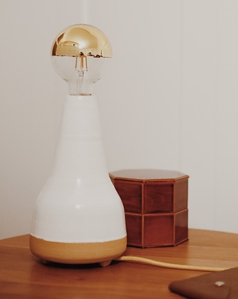 Stojąca Lampa Ceramiczna - biała, Koło i Piec