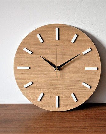30 cm, zegar ścienny DĄB, nowoczesny zegar, Silva Drewniane Dekoracje