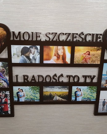 Ramka na zdjęcia z napisem Moje szczęście i radość to ty 12 zdjęć, Wajdrew