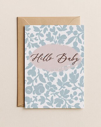 Kartka  na Narodziny dziecka - Hello Baby, Mint In Paper