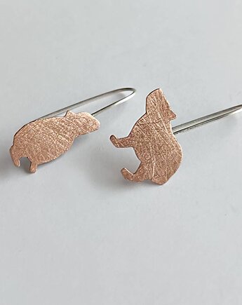 Kolczyki srebrne Kapibara, Katarzyna Kaminska ART