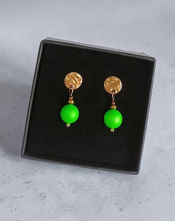 Swarovski neon pearls : neon green : drobne sztyfty, kaktusia