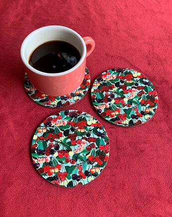 Podkładki pod kubek- Czereśnie- Cherries coasters, BOSKE