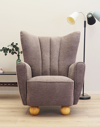 Fotel szary, skandynawski design, produkcja: Dania, Przetwory design